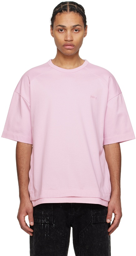 Photo: Juun.J Pink Side Zip T-Shirt