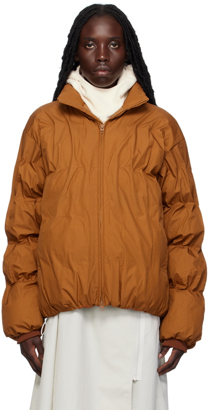 Photo: POST ARCHIVE FACTION (PAF) SSENSE Exclusive Brown Down Jacket