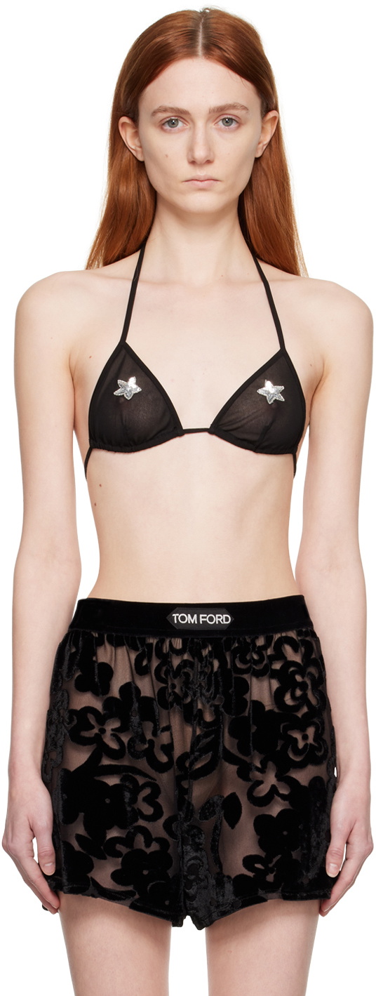 Black Sequinned Bra by TOM FORD on Sale