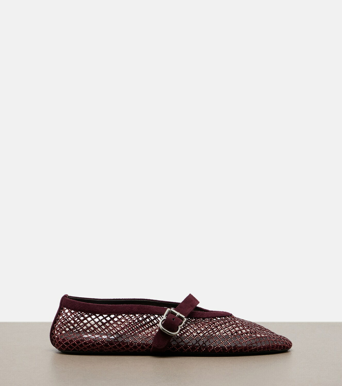 Alaïa Embellished fishnet ballet flats