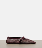 Alaïa Embellished fishnet ballet flats