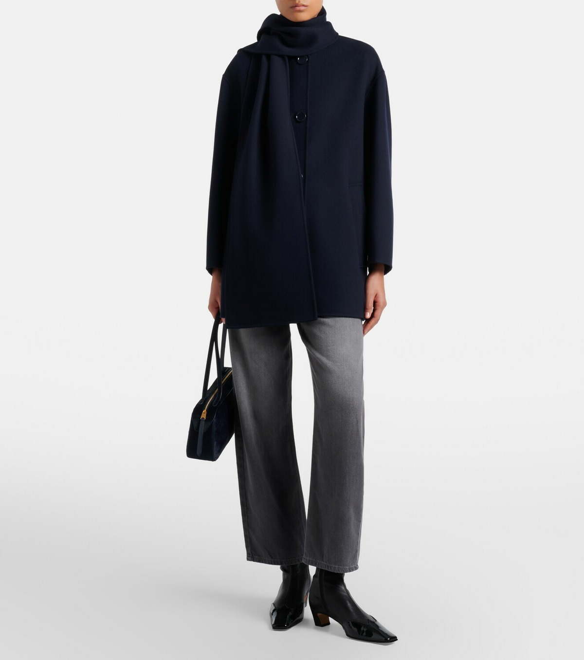 'S Max Mara Scarf-detail virgin wool coat