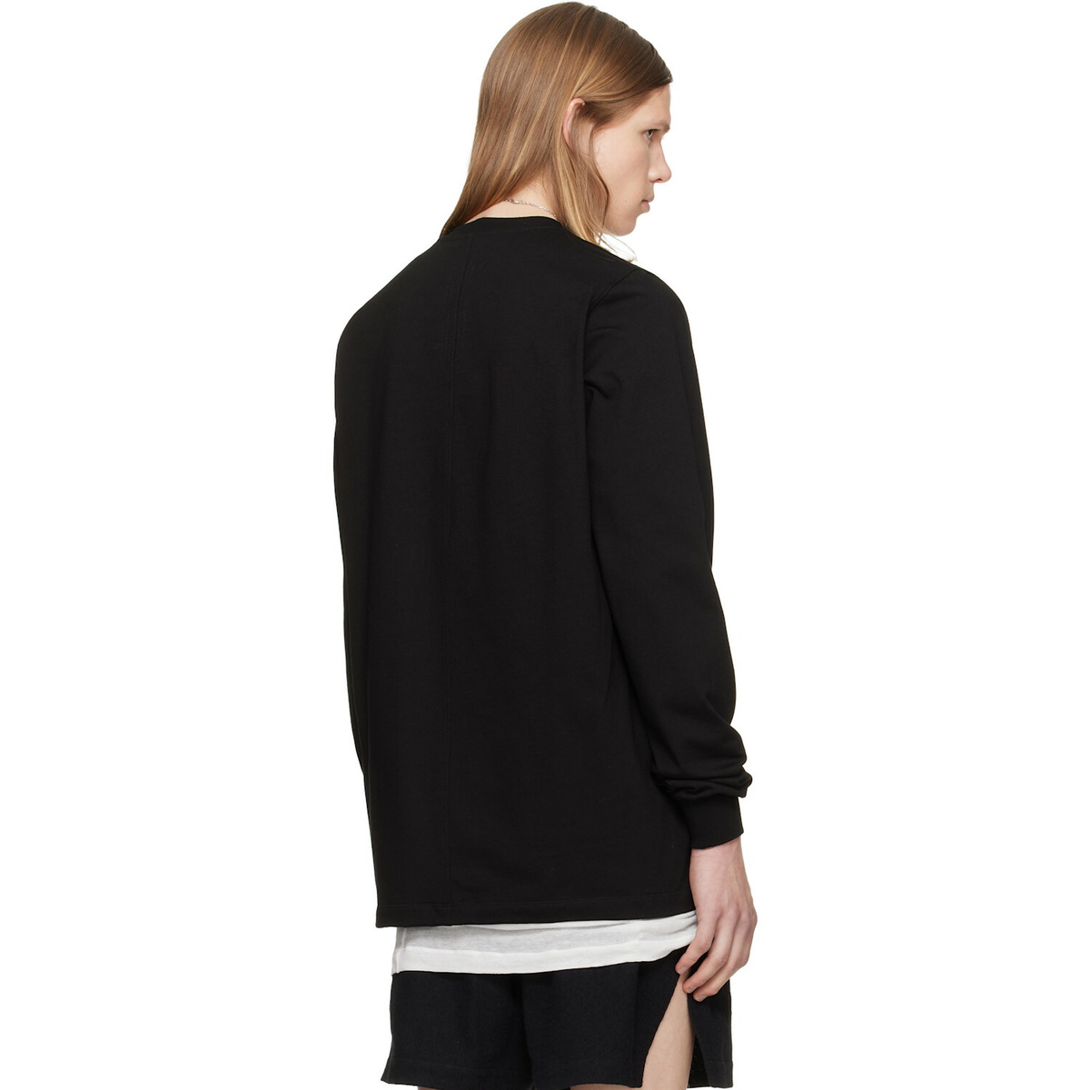 Rick Owens Black Tower Short Crewneck LS Sweatshirt
