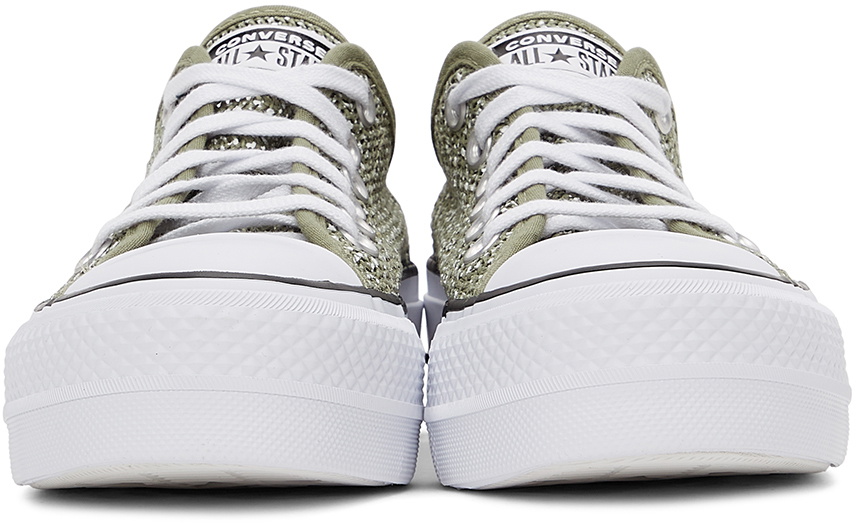 Converse Green Breathable Platform All Star Low Sneakers Converse