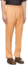 Dries Van Noten Orange Viscose Jacquard Trousers