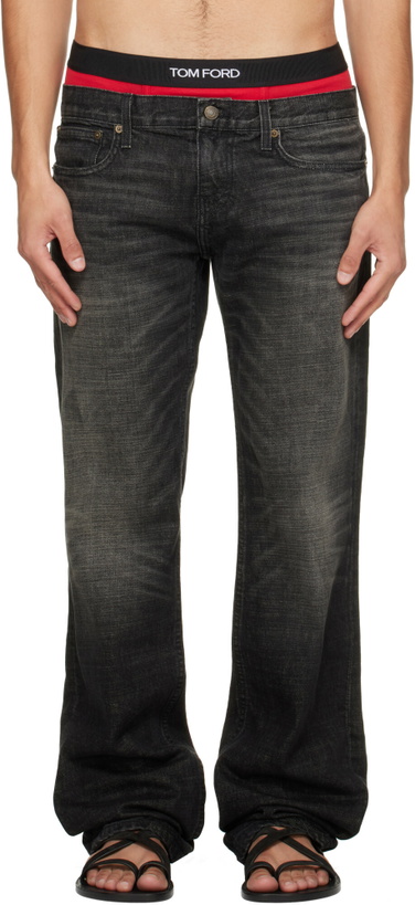 Photo: Raimundo Langlois SSENSE Exclusive Black Slim Straight Jeans