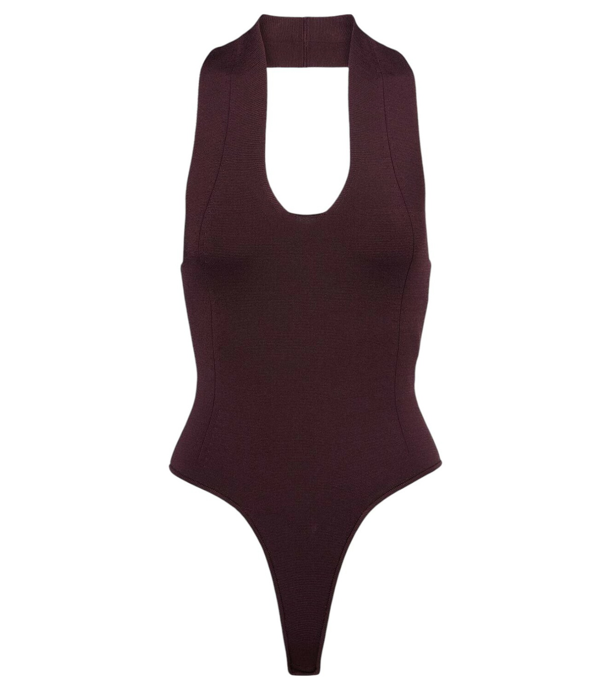 Khaite Toto Halterneck Stretch-knit Bodysuit Brown Khaite