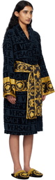 Versace Underwear Navy 'I Heart Baroque' Bathrobe