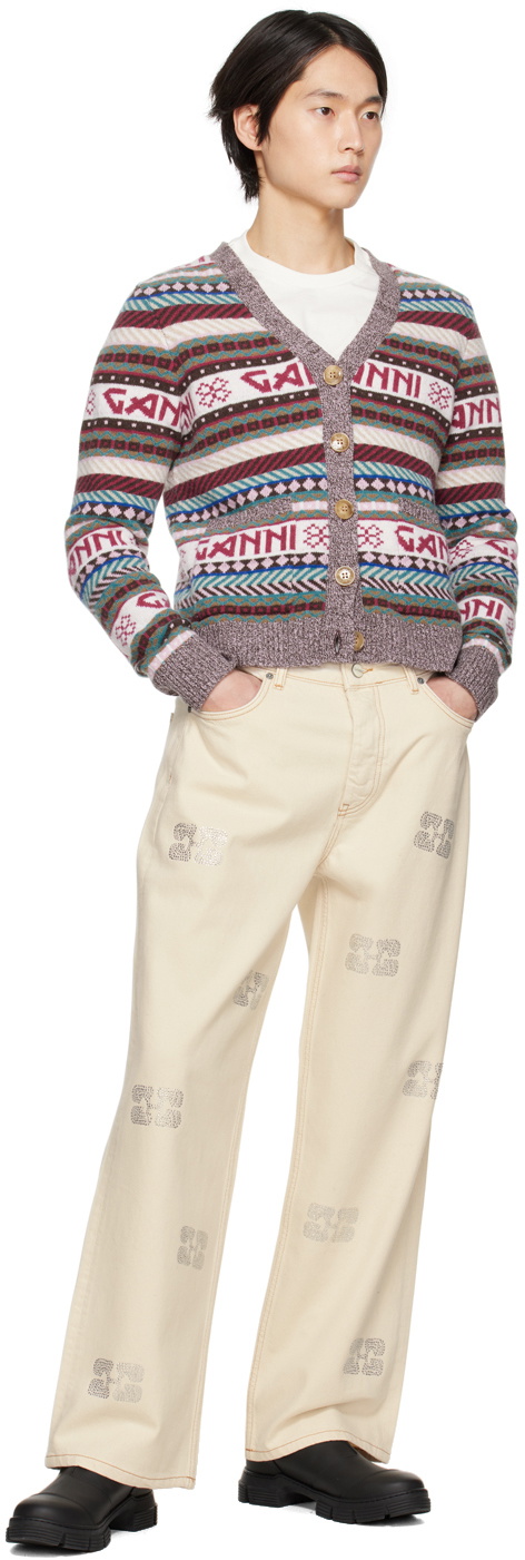 GANNI Multicolor Patch Pocket Cardigan