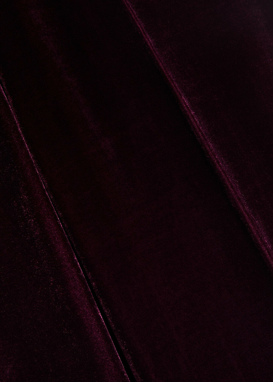 Forte_forte Flared-leg Velvet Trousers Burgundy