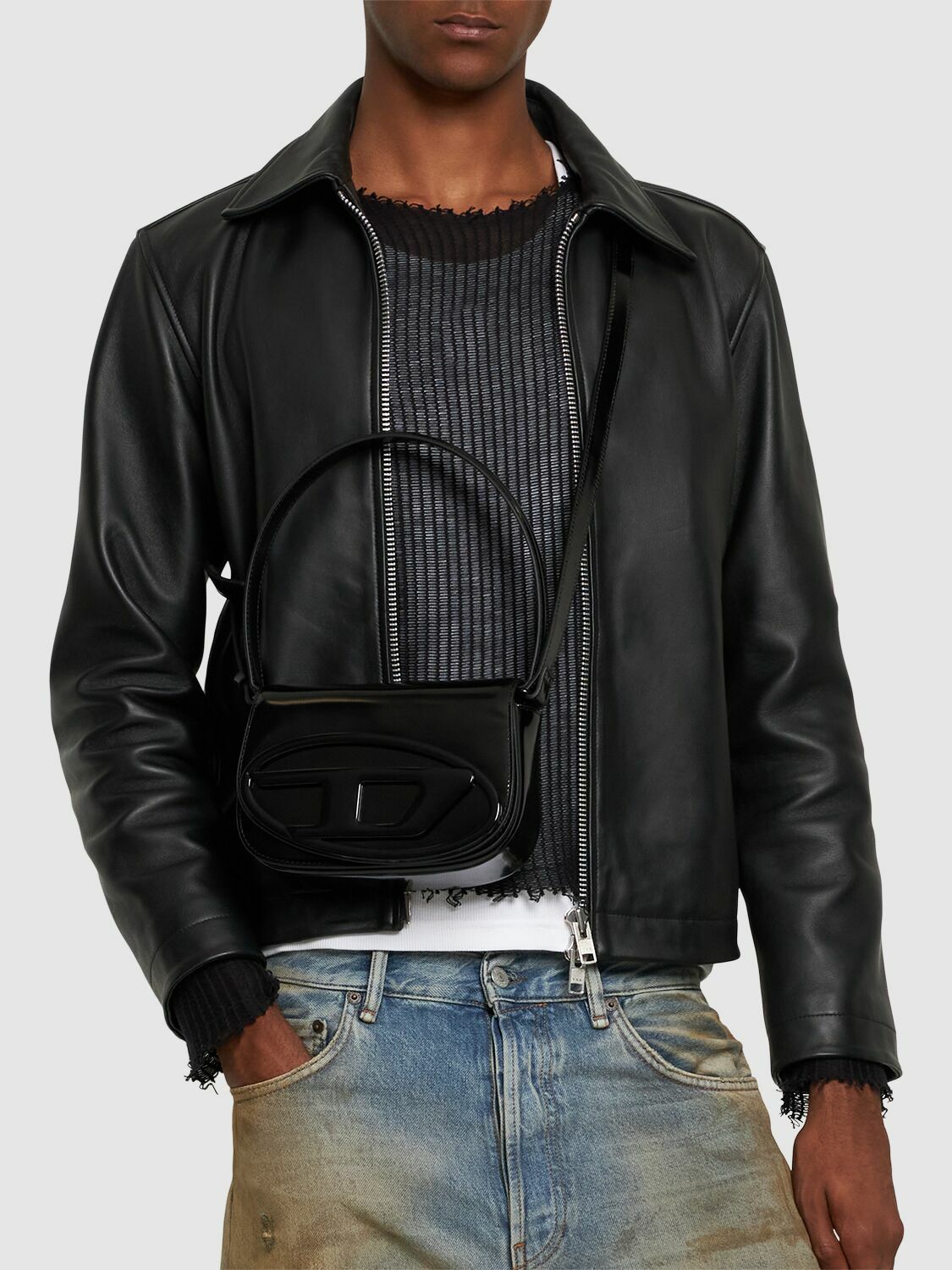 バッグ DIESEL MOTO BIKER LEATHER SHOULDER BAG DIESEL MOTO BIKER LEATHER SHOULDER BAG