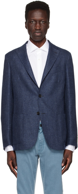 Photo: ZEGNA Blue Two-Button Blazer