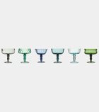 Bitossi Diseguale set of 6 champagne coupe glasses
