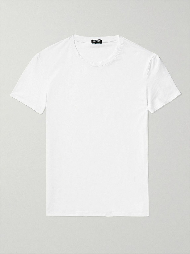 Photo: Zegna - Cotton-Blend Jersey T-Shirt - White