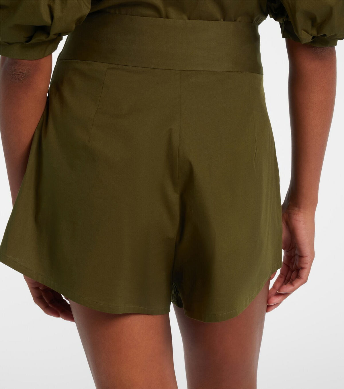 Adriana Degreas Pleated cotton-blend shorts