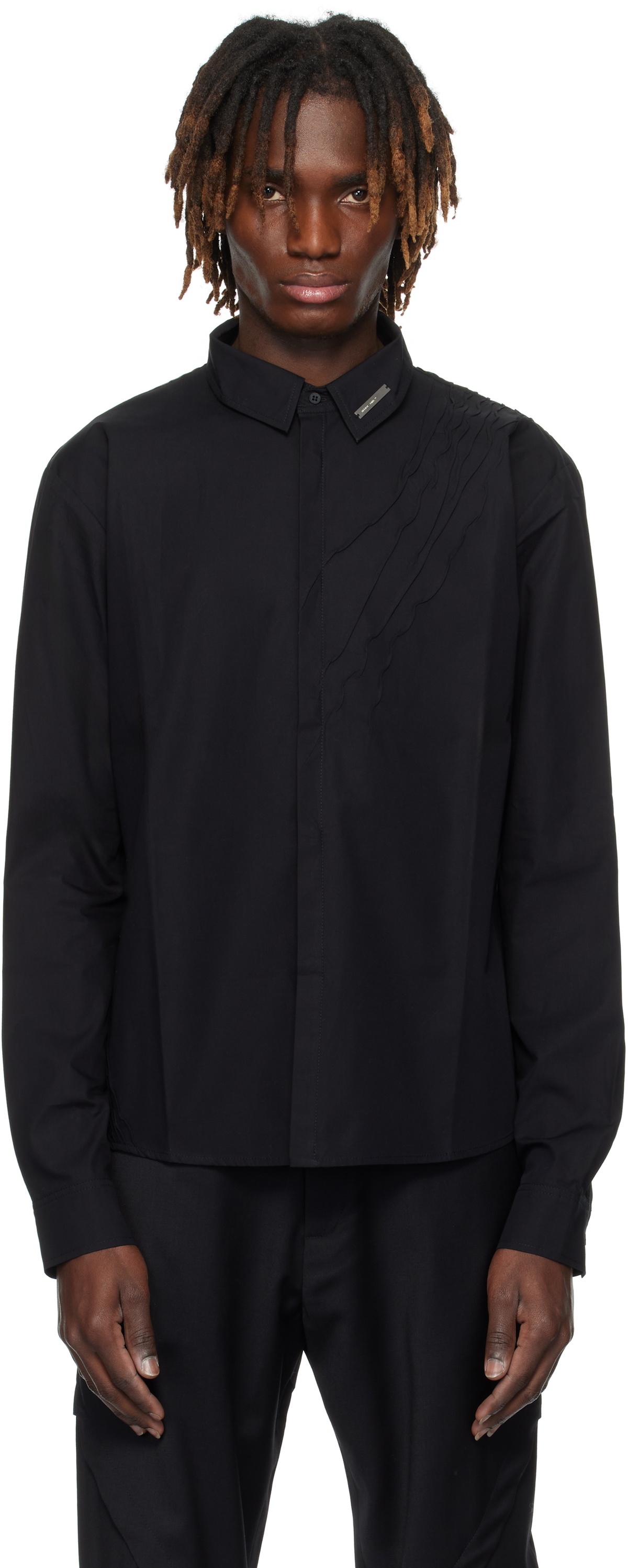 HELIOT EMIL ブラック Insterno シャツ HELIOT EMIL Black Inertia Shirt Heliot Emil