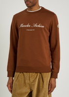 Moncler Logo-embroidered Cotton-blend Sweatshirt Orange