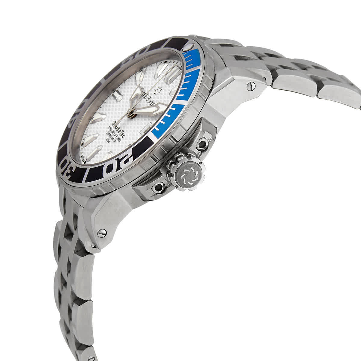 Carl F. Bucherer Patravi ScubaTec White Dial Batman Bezel Mens Watch 00.10632.23.23.21