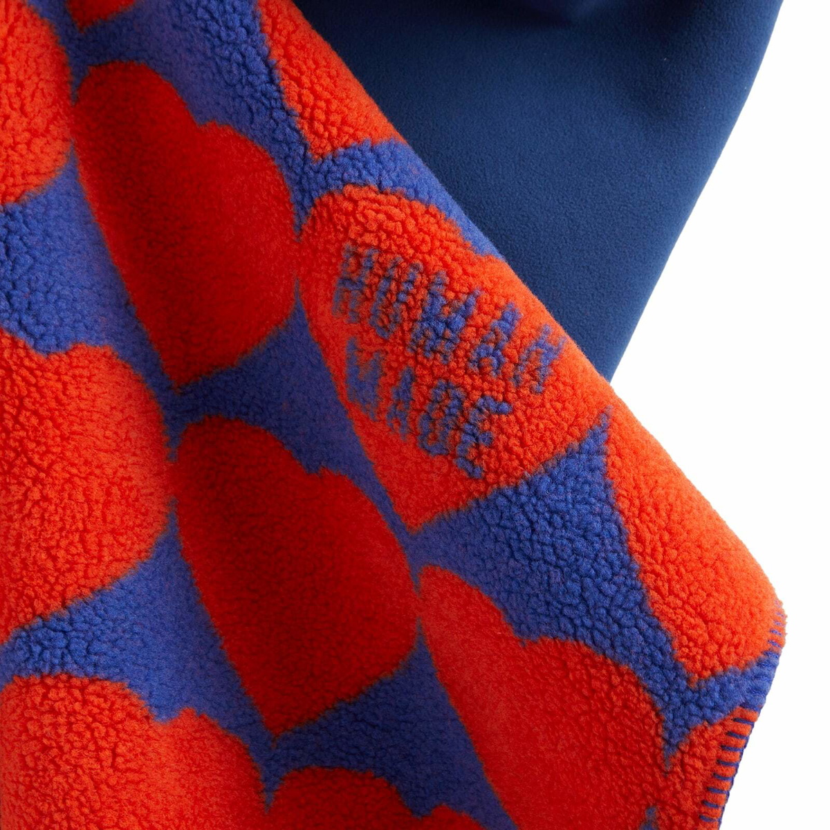 Human Made Men's Heart Fleece Blanket in Orange 