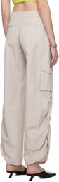 System Beige Drawstring Cargo Pants