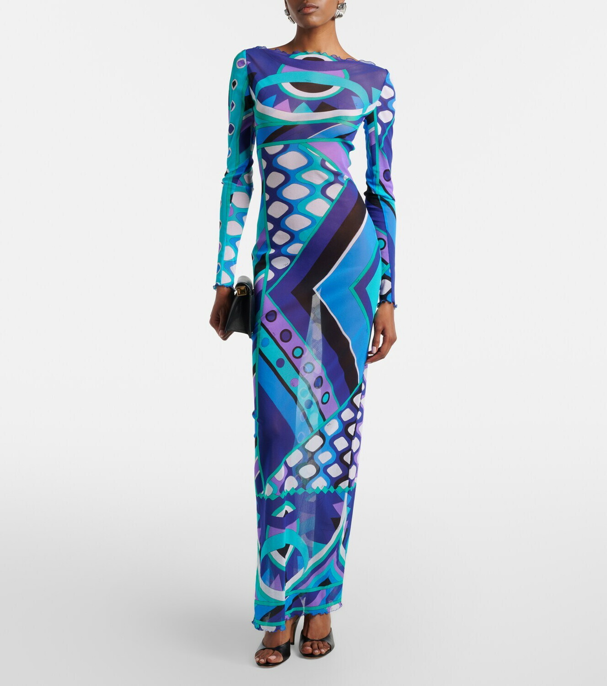 Pucci Vivara ruffled tulle maxi dress