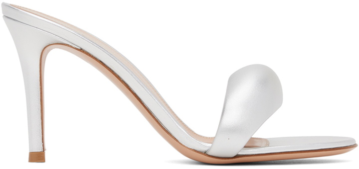 Photo: Gianvito Rossi Silver Bijoux 85 Mules