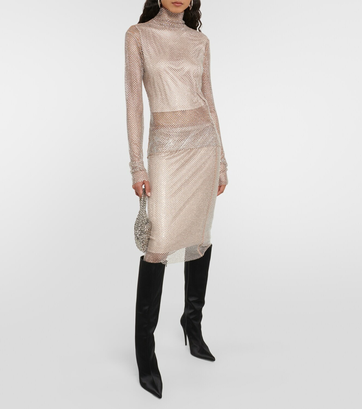 Sportmax Senior embellished mesh midi skirt Sportmax