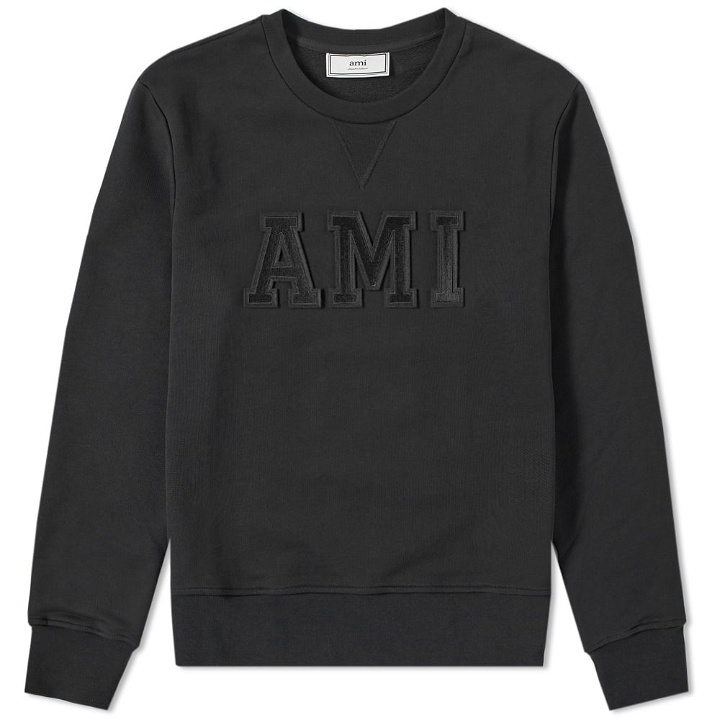 Photo: AMI Collegiate Patch Logo Crew Sweat