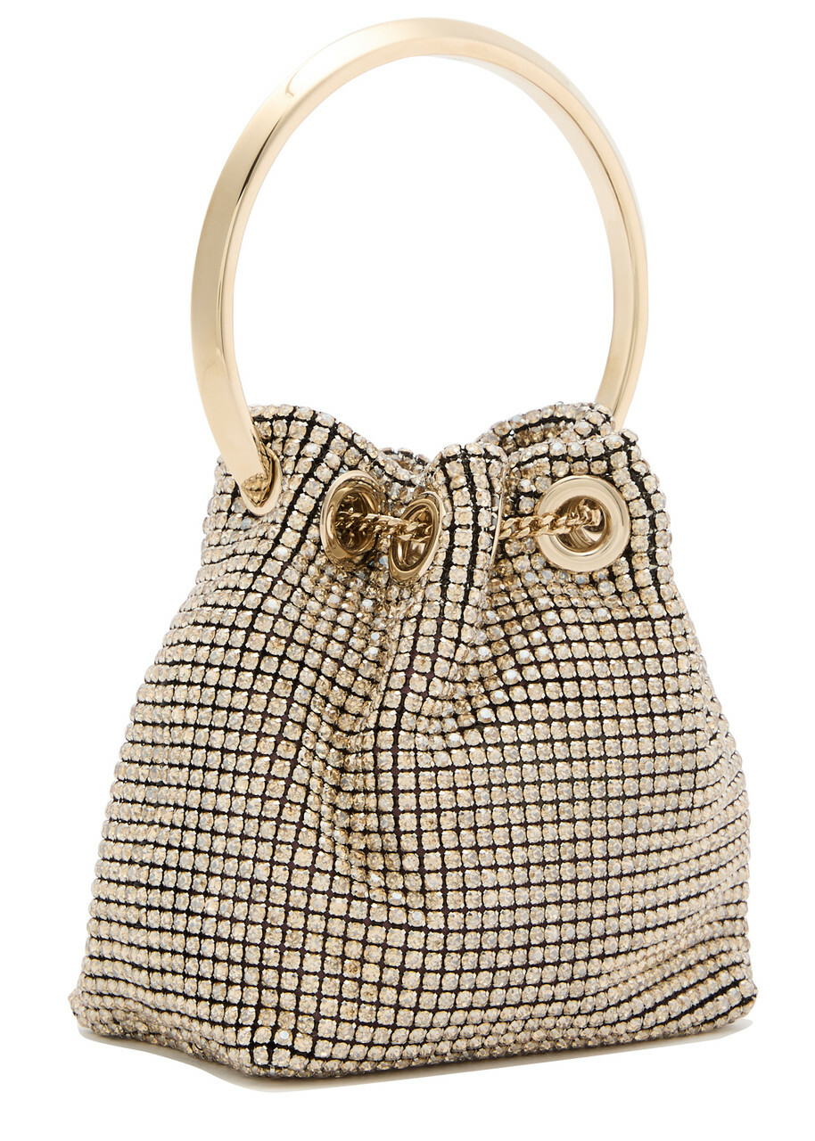 Jimmy Choo Bon Bon Micro Crystal-embellished Bucket bag - Gold - One Size