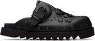 Toga Virilis SSENSE Exclusive Black Eyelet Metal Sabot Slip-on Loafers