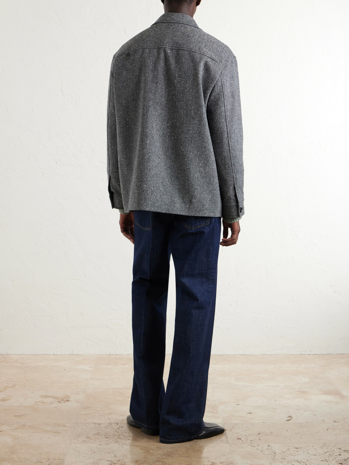 Valentino Garavani - VLogo-Embellished Mélange Virgin Wool Blouson Jacket - Gray