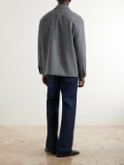 Valentino Garavani - VLogo-Embellished Mélange Virgin Wool Blouson Jacket - Gray