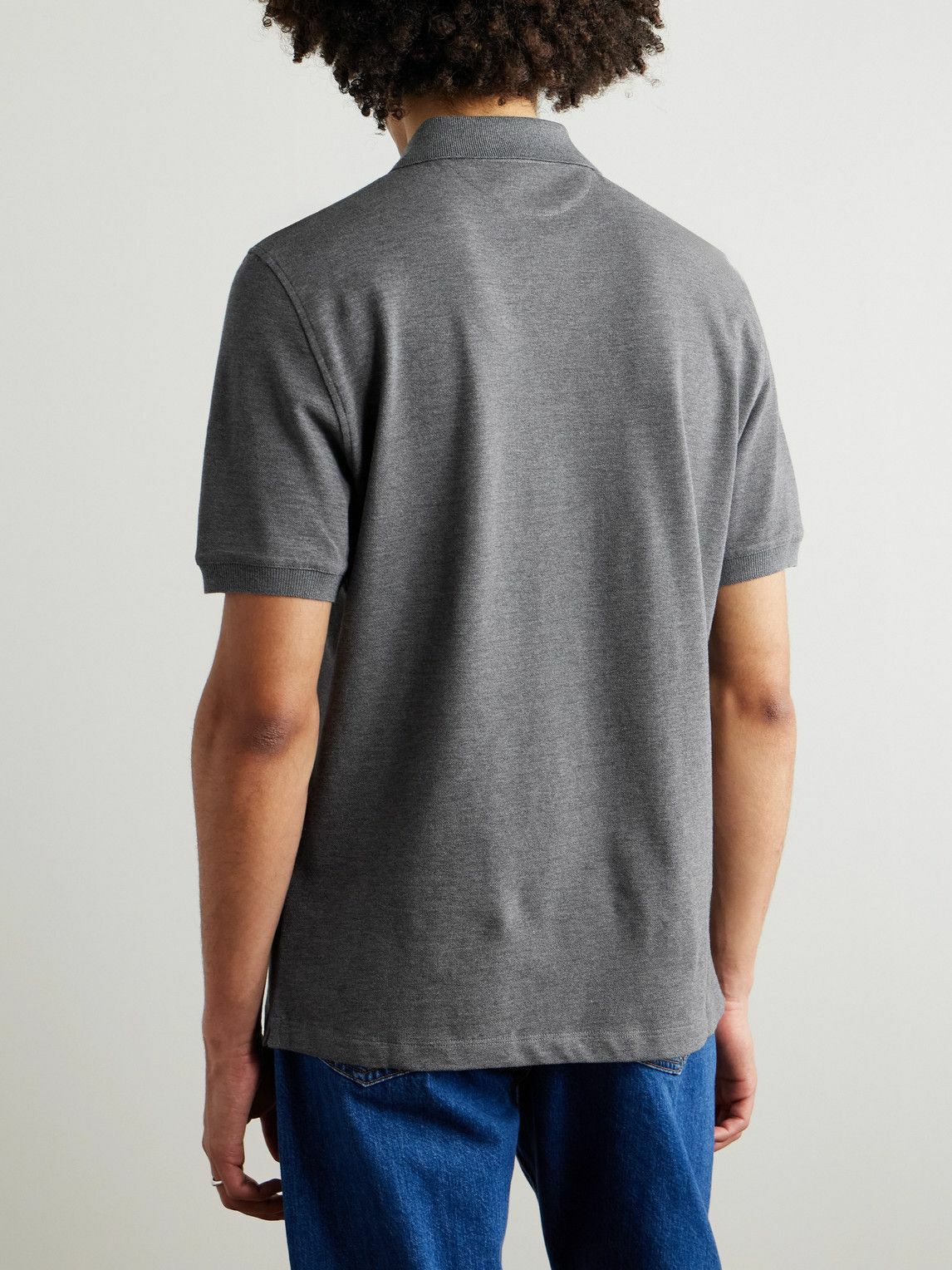 Brunello Cucinelli - Slim-Fit Cotton-Piqué Polo Shirt - Gray