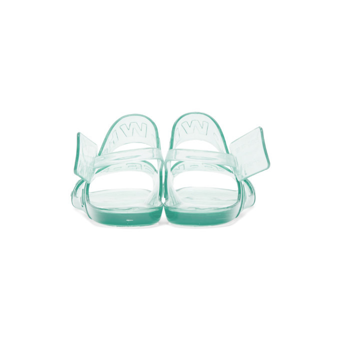 Off White Blue Jelly Zip Tie Sandals Off White