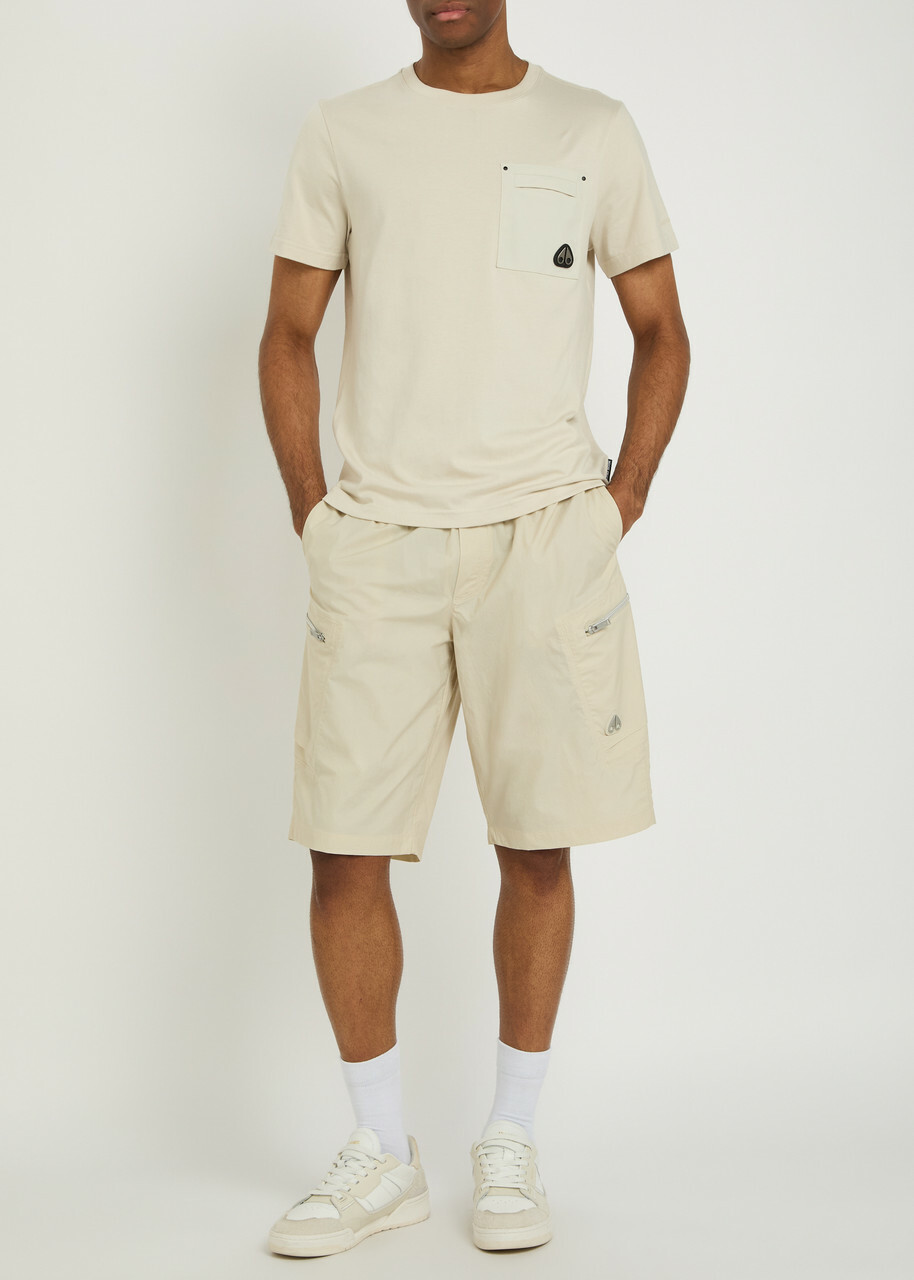 Moose Knuckles Dalon Logo Cotton T-shirt Cream