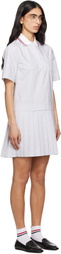 Thom Browne Gray Pleated Polo 4 Bar Stripe Poplin Minidress