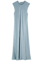Vince Satin Midi Dress Light Blue