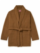 ZEGNA x The Elder Statesman - Shawl-Collar Belted Oasi Cashmere and Wool-Blend Cardigan - Brown