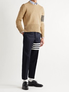 THOM BROWNE - Slim-Fit Striped Shetland Wool Sweater - Neutrals