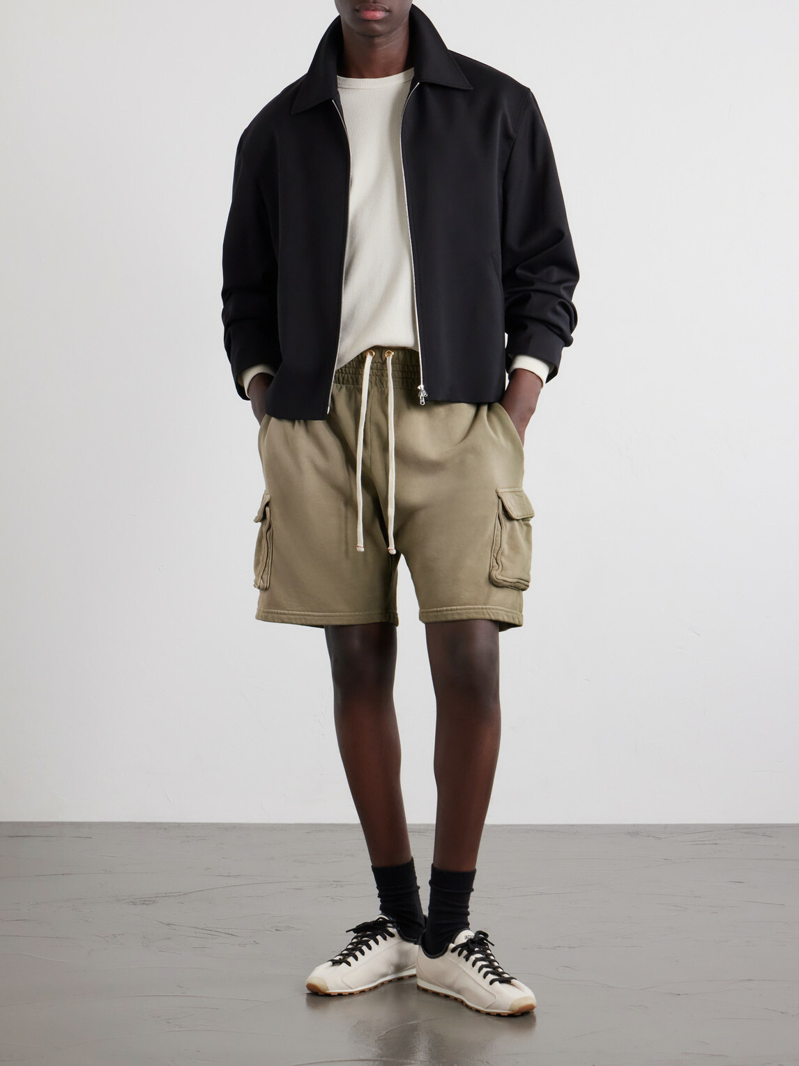 Les Tien - Thermal Baseball Cotton-Jersey Hem Tee - Neutrals