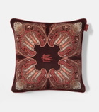 Etro Kiri cotton velvet cushion