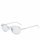 Prada Eyewear 0PR B53S Sunglasses in Silver/Azure 