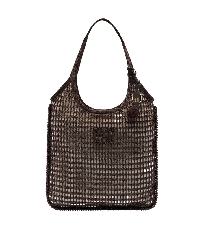 Photo: Miu Miu Ivy crochet raffia-effect shopper
