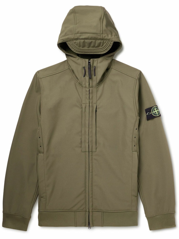 Photo: Stone Island - Logo-Appliquéd Shell Hooded Jacket - Green