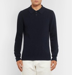 A.P.C. - Guitry Slim-Fit Wool and Cashmere-Blend Piqué Polo Shirt - Men - Navy