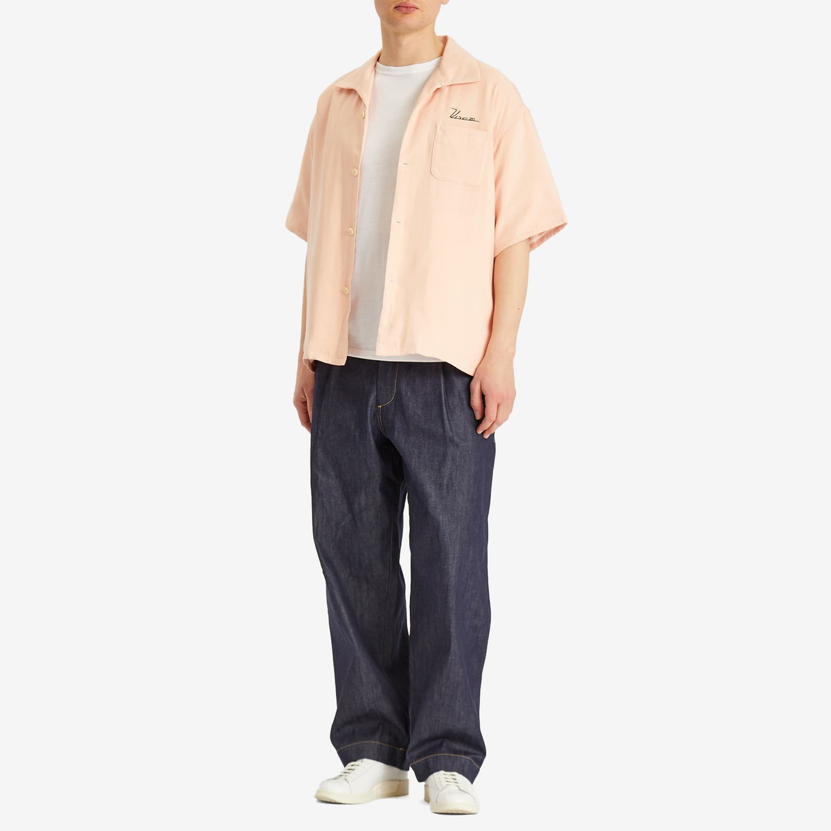 Visvim Men's Grayson Down Short Sleeve Shirt in Pink Visvim