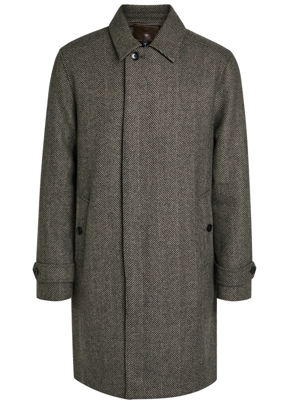 Photo: Paige Brunetti Herringbone Wool-blend Coat Brown