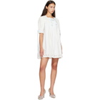 Sandy Liang White & Blue Daikon Minidress