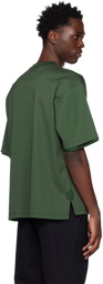 sacai Green Crewneck T-Shirt