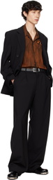 032c Black Portrait Double Breasted Suit Blazer